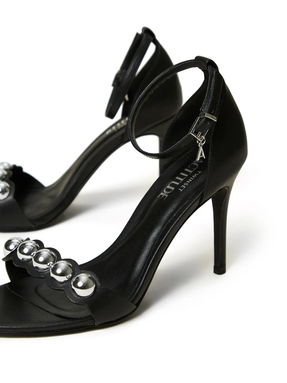TWINSET 100 mm sandalen verfraaid met studs - Zwart