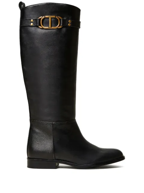 TWINSET Oval T leather boots