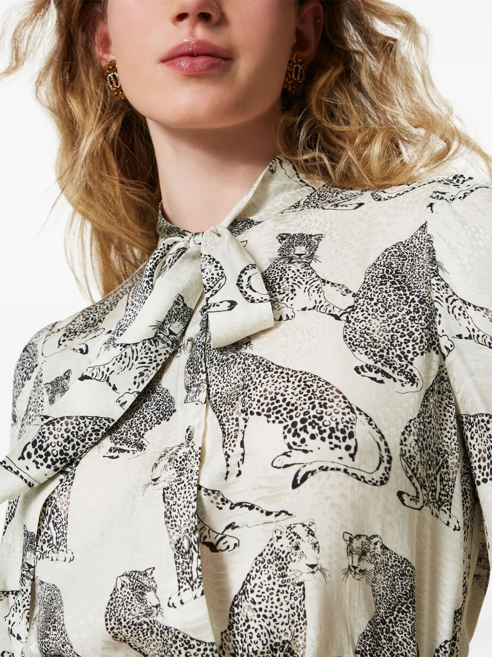 TWINSET Blouse met jacquard Beige