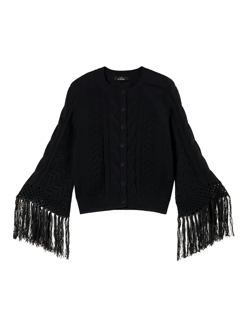 TWINSET cable-knit fringe cardigan - Black