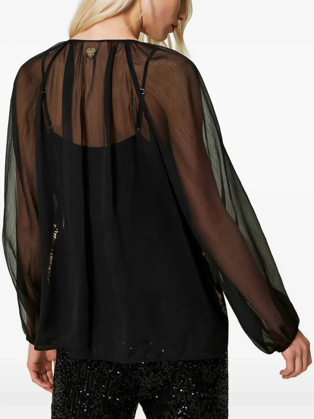 Twinset Sequin-embellished Blouse In Black