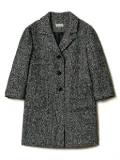 TWINSET Kids chevron knit coat - Black