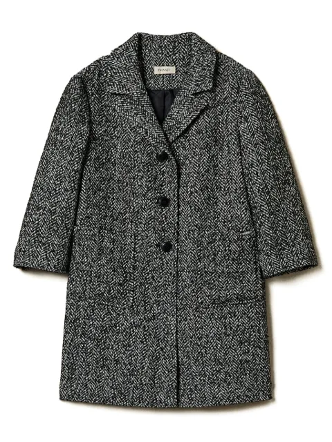 TWINSET Kids chevron knit coat