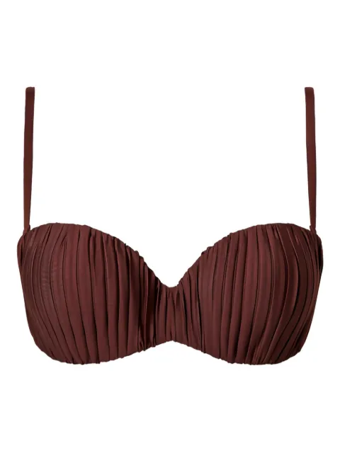 TWINSET top de bikini tipo bandeau plisado