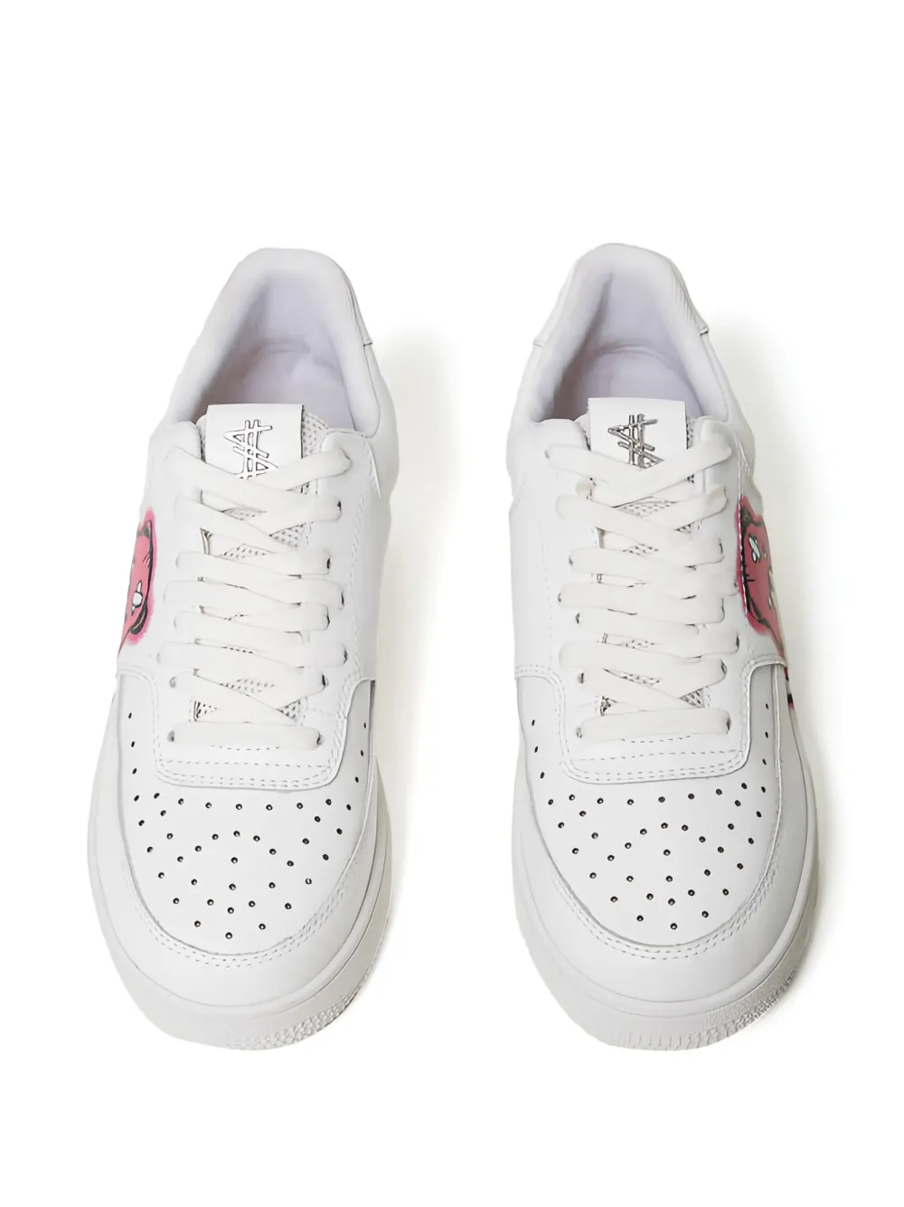 TWINSET Leren sneakers met beerprint Wit