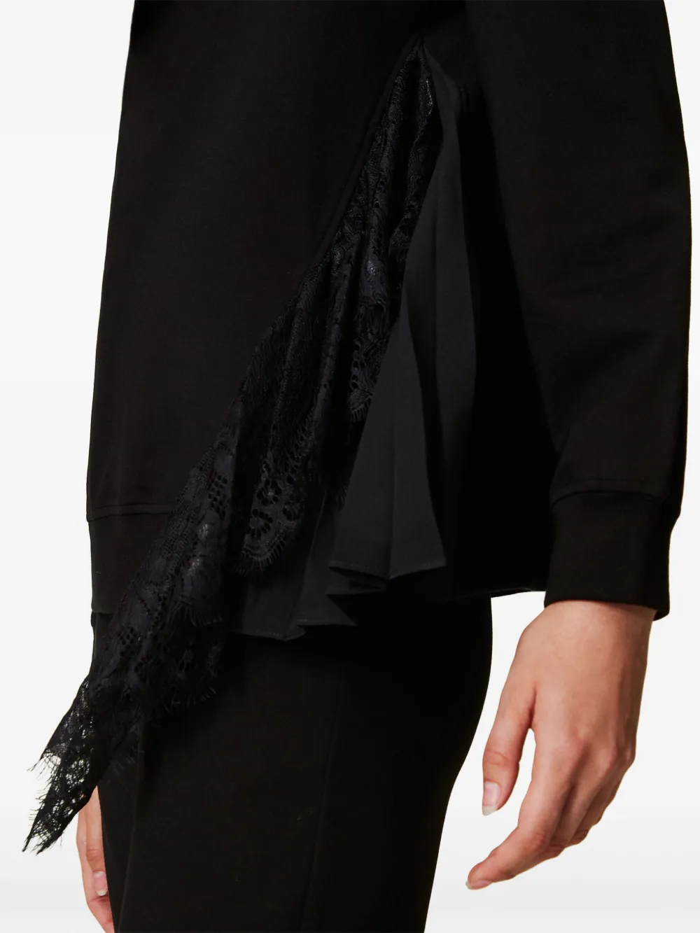 TWINSET Sweater met geplooid detail Zwart