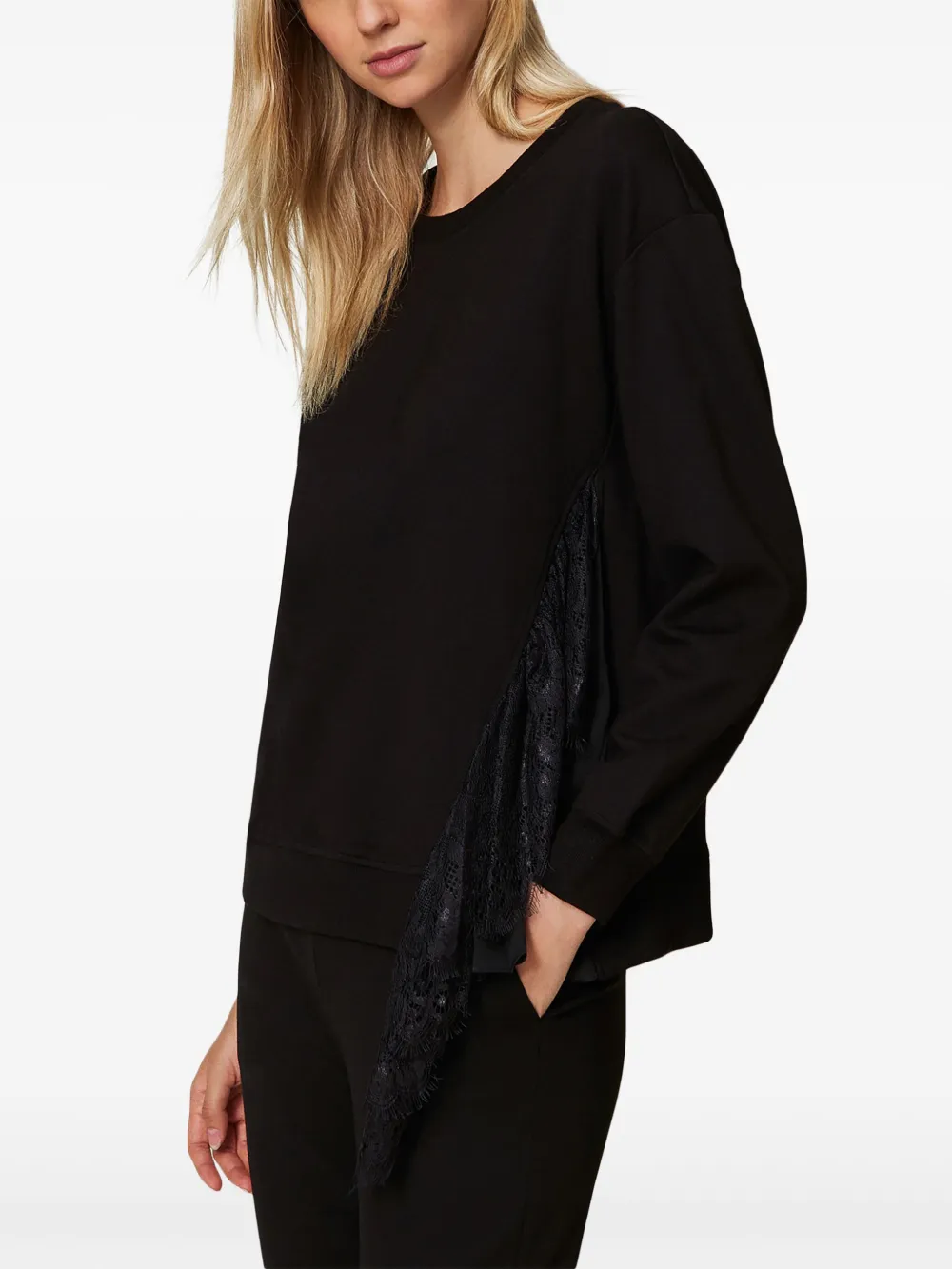TWINSET Sweater met geplooid detail Zwart