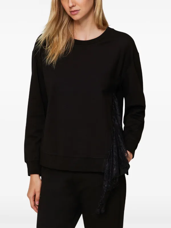 TWINSET pleat-detail Sweatshirt | Black | FARFETCH