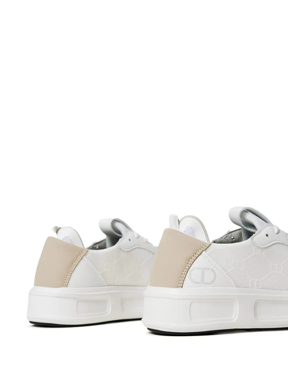 TWINSET Tweekleurige leren sneakers Wit