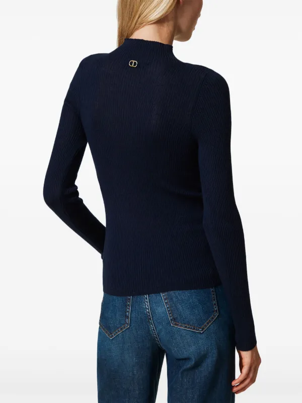 TWINSET Maglione a Collo Alto Blu FARFETCH IT