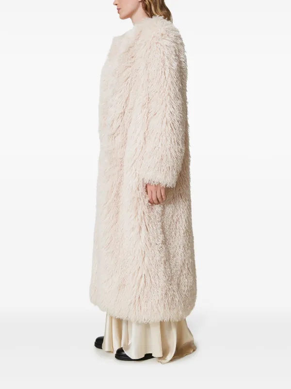 TWINSET faux-fur Long Coat | Neutrals | FARFETCH UK