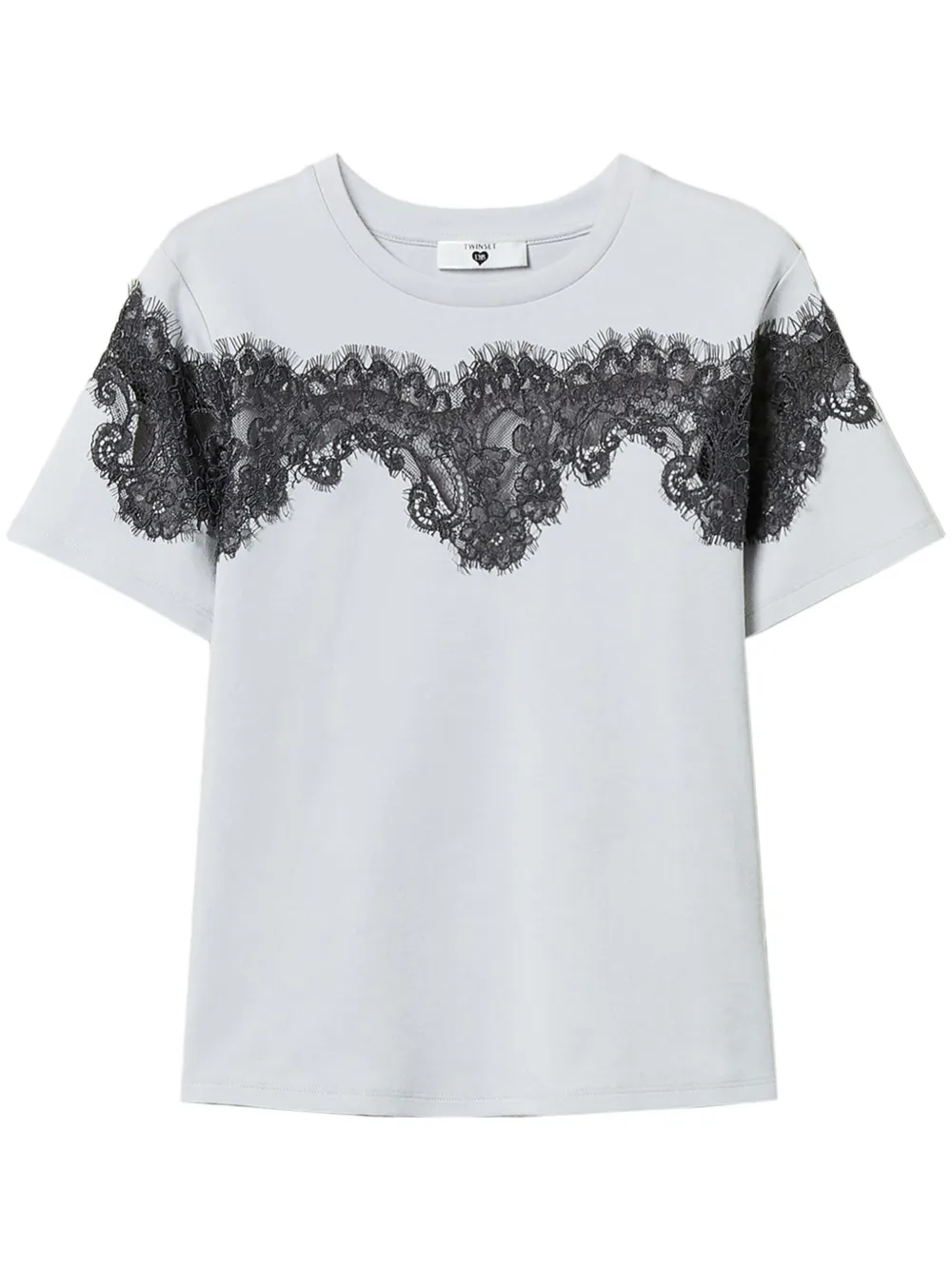 TWINSET Camiseta com detalhe de renda | Cinza | Image 1