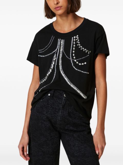 crystal-embellished T-shirt