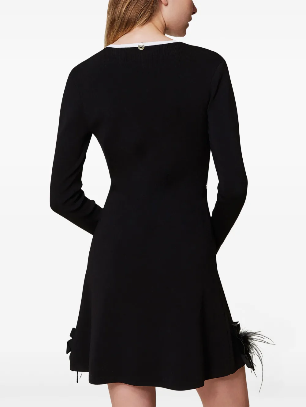 TWINSET Mini-jurk met veren Zwart