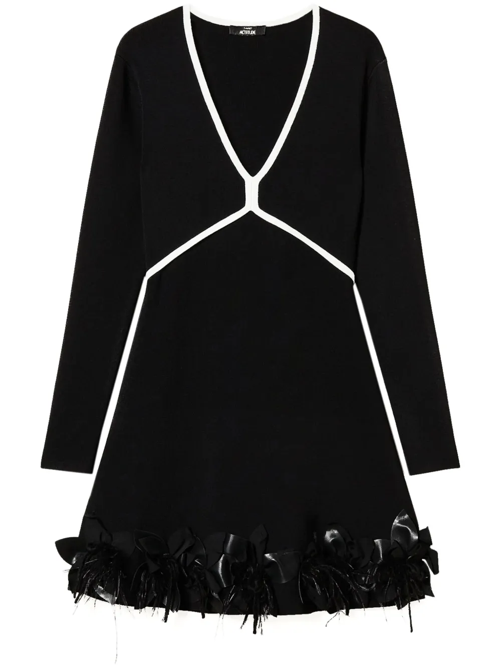 TWINSET Mini-jurk met veren Zwart