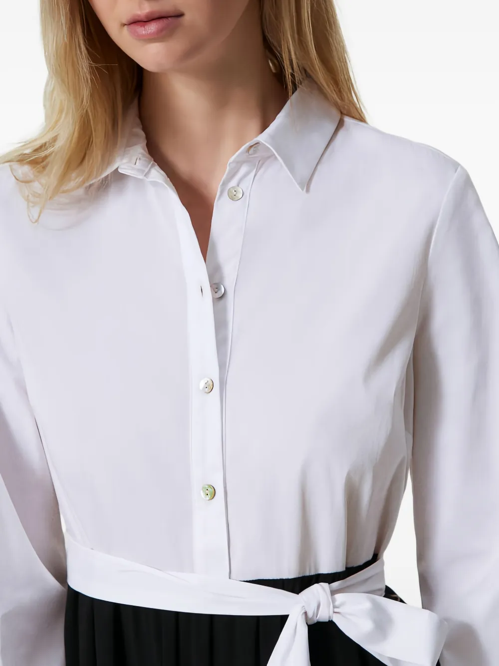 TWINSET Gelaagde maxi-jurk van popeline Zwart