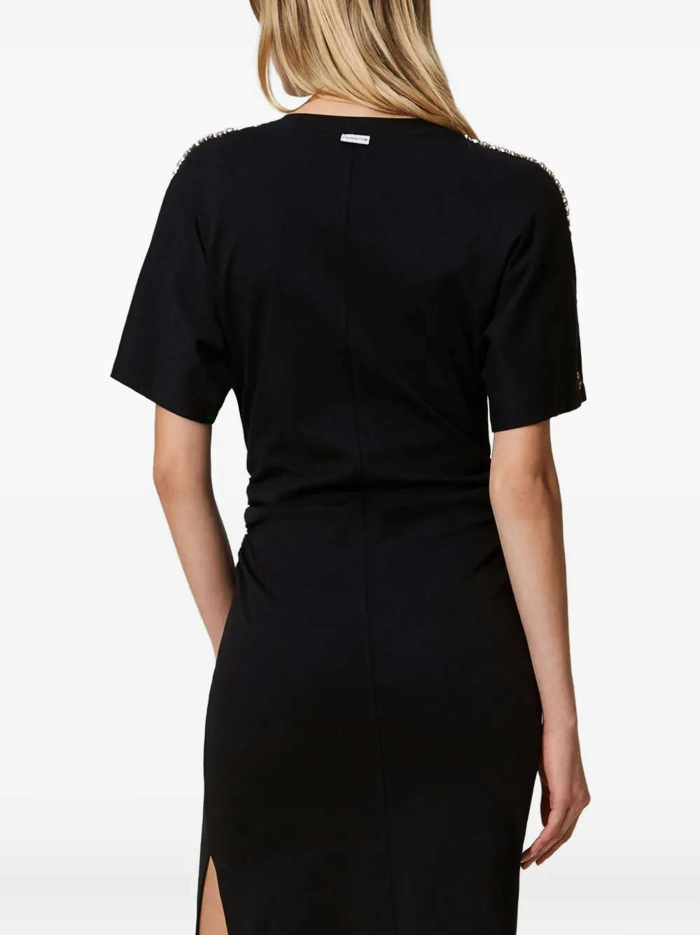 TWINSET Midi-jurk verfraaid met stras Zwart