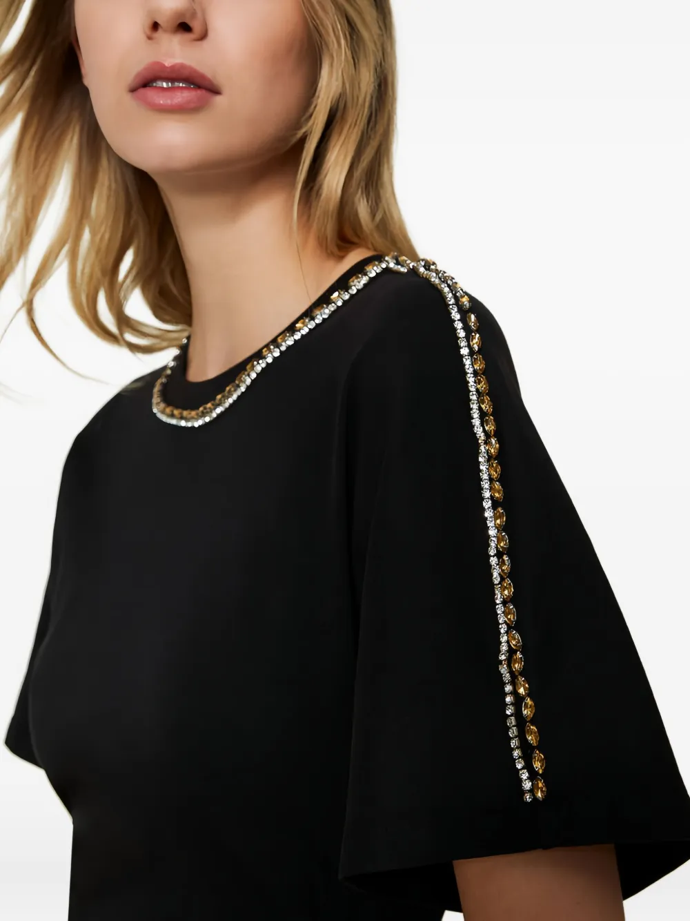 TWINSET Midi-jurk verfraaid met stras Zwart