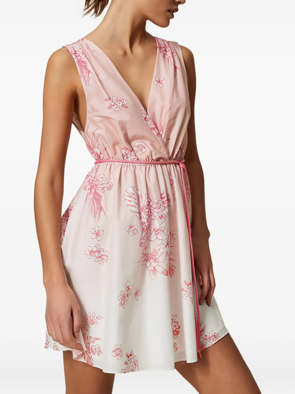 TWINSET Wikkeljurk met bloemenprint - Roze