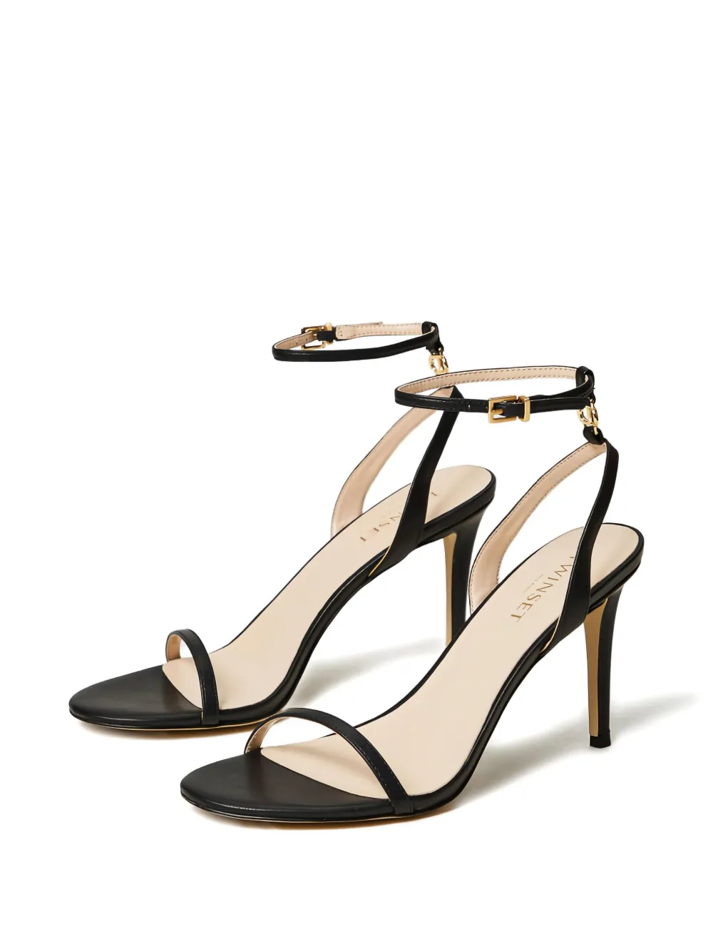 TWINSET 90mm ankle-strap heeled sandals Black