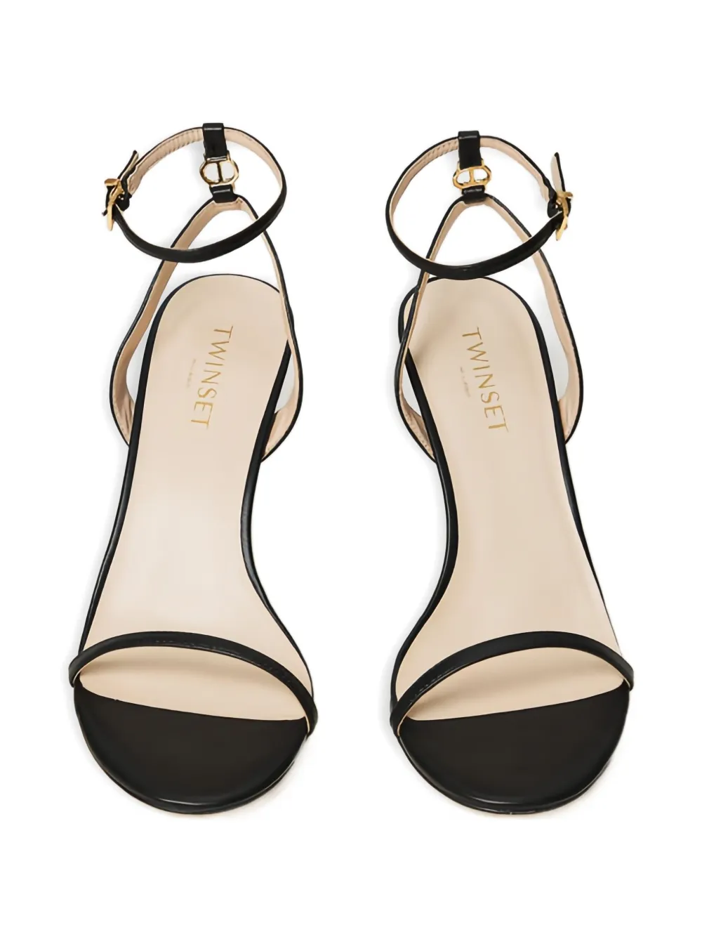 TWINSET 90mm ankle-strap heeled sandals Black