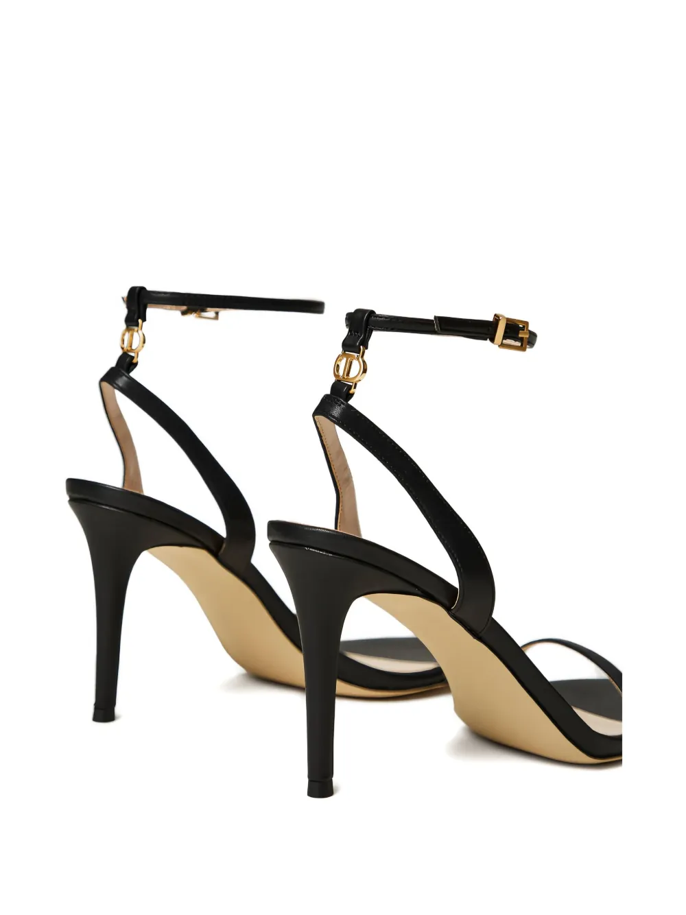 TWINSET 90mm ankle-strap heeled sandals Black