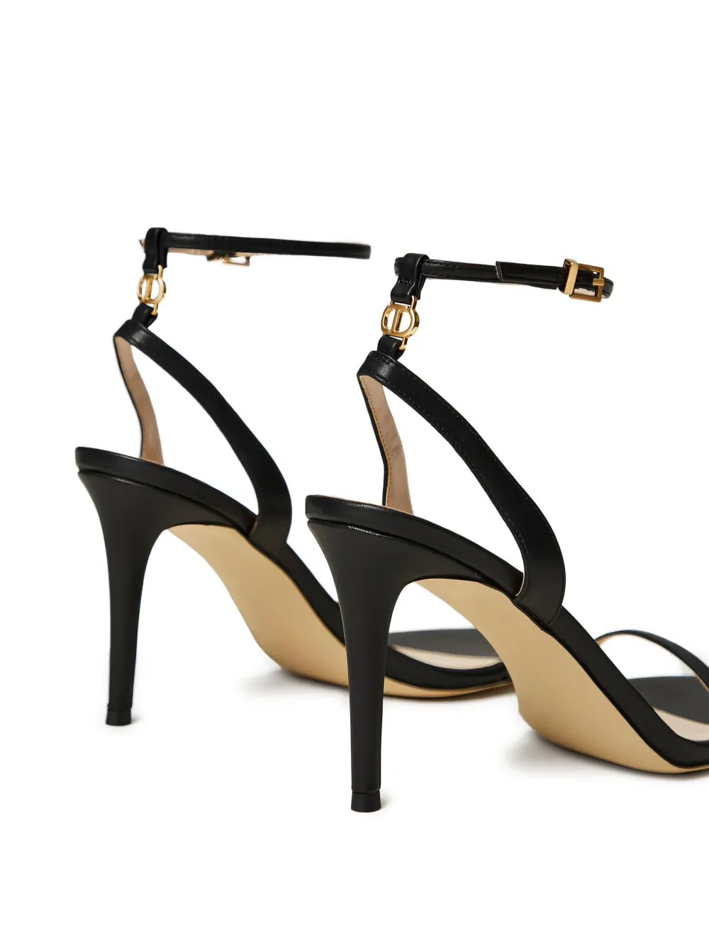 TWINSET 90mm ankle-strap heeled sandals Zwart