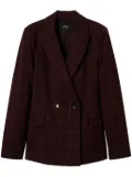 TWINSET check pattern double-breasted blazer - Purple
