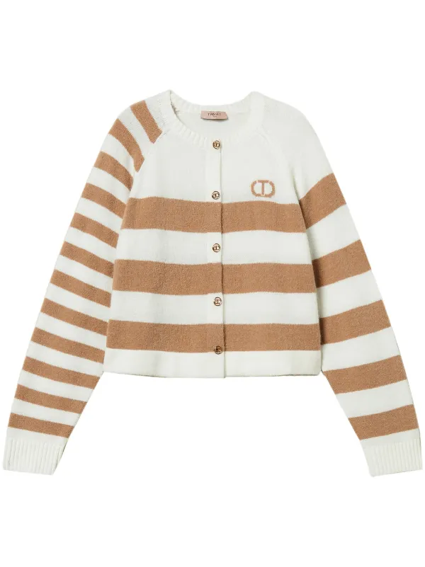TWINSET two-tone Striped Cardigan Neutrals FARFETCH EG