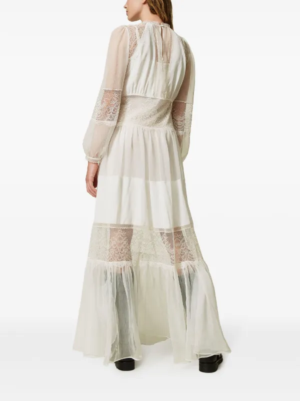 TWINSET マキシ丈ドレス TWINSET レース マキシドレス | ホワイト | FARFETCH JP