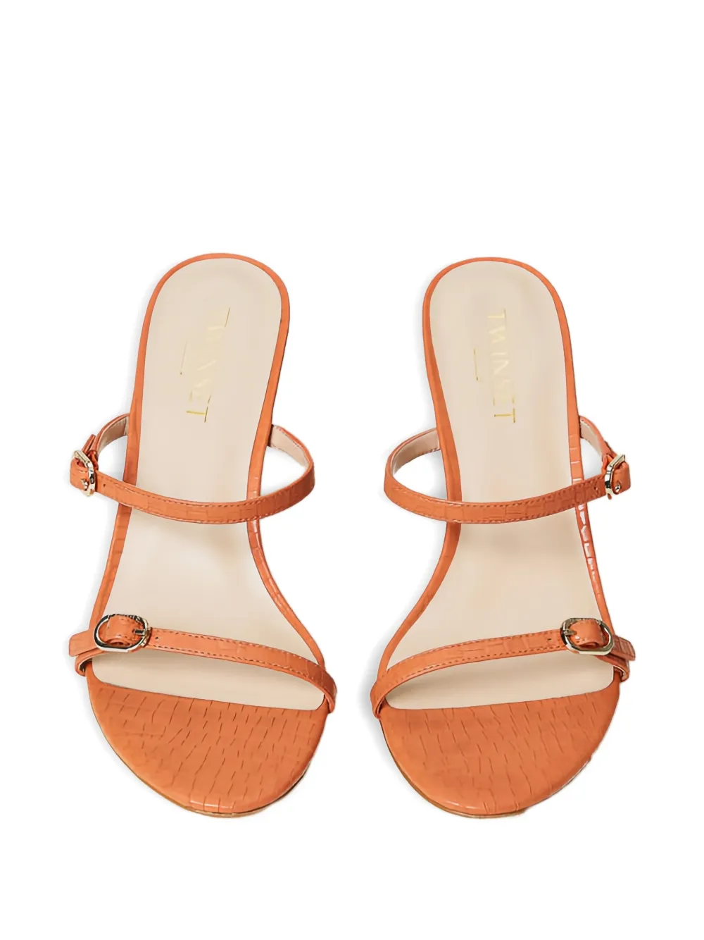 TWINSET 80 mm sandalen met krokodillen-reliëf Oranje