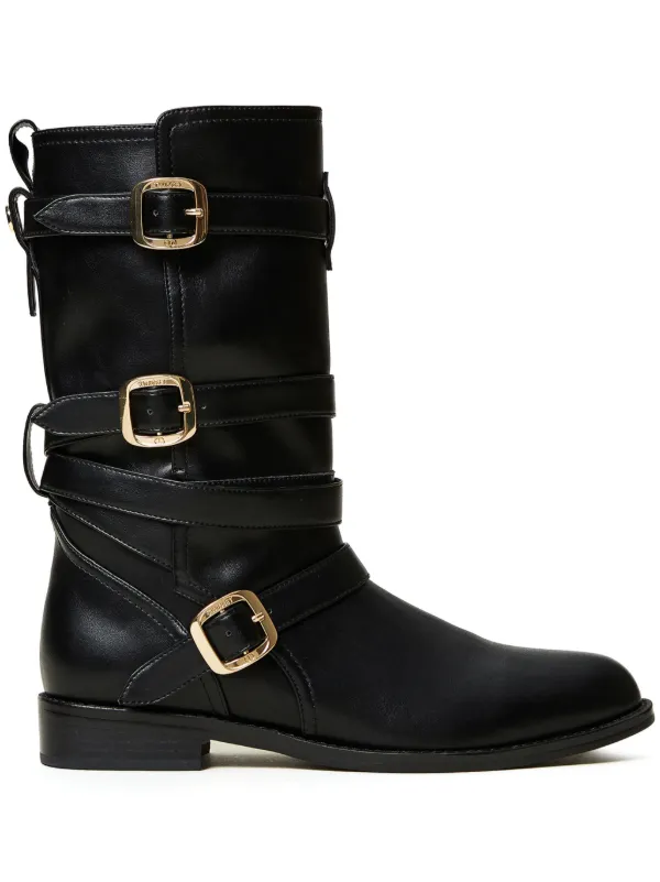 TWINSET buckle-strap Biker Boots Black FARFETCH JO - Main Image