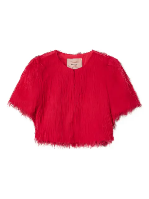 TWINSET feather-effect short-sleeved jacket