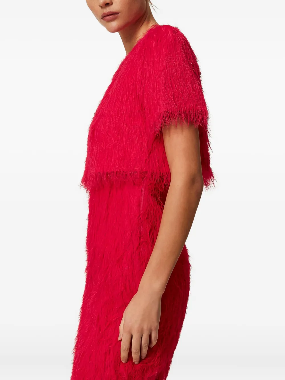 TWINSET Jack met veren-effect en korte mouwen Rood