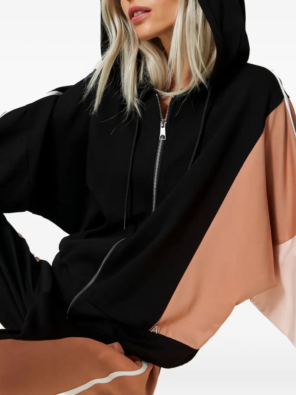 Twinset Zip-front Panelled Tracksuit Set (set Of 2) In Black