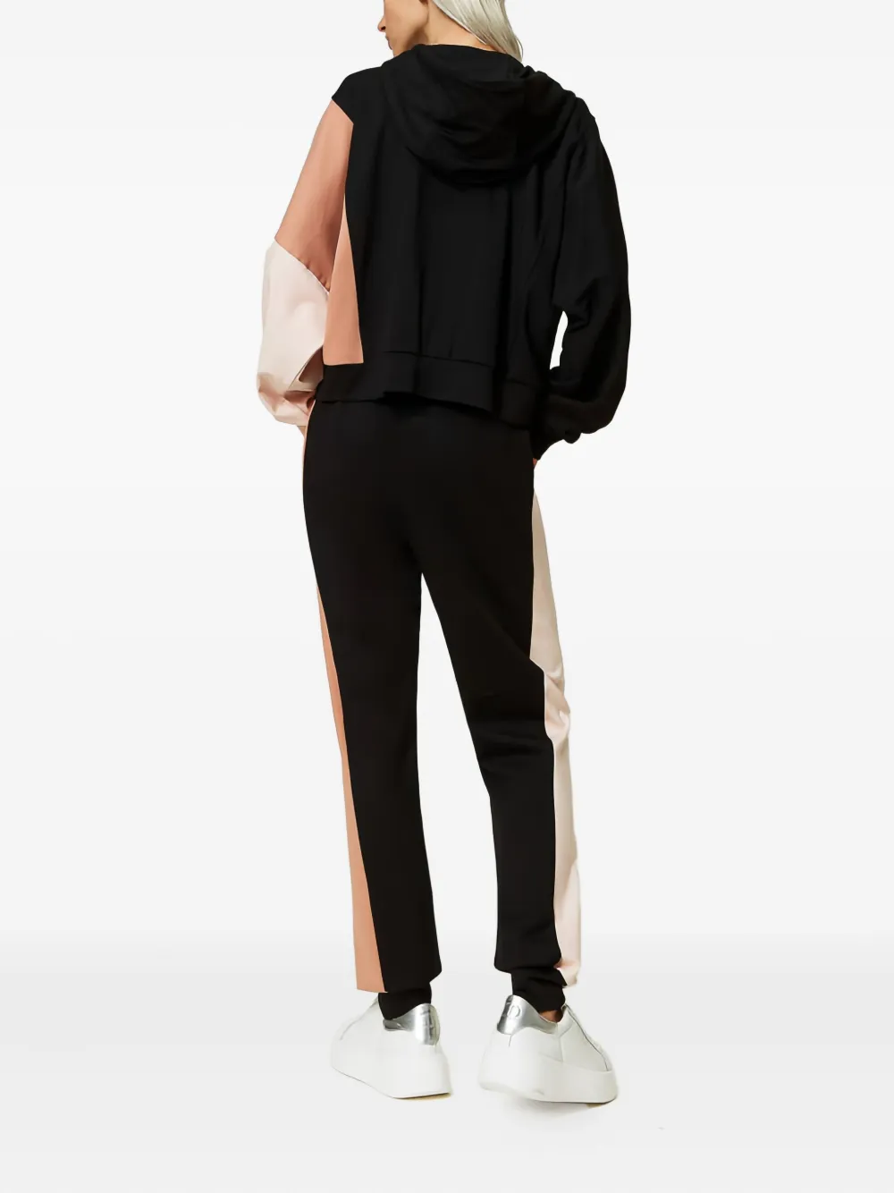 Twinset Zip-front Panelled Tracksuit Set (set Of 2) In Black