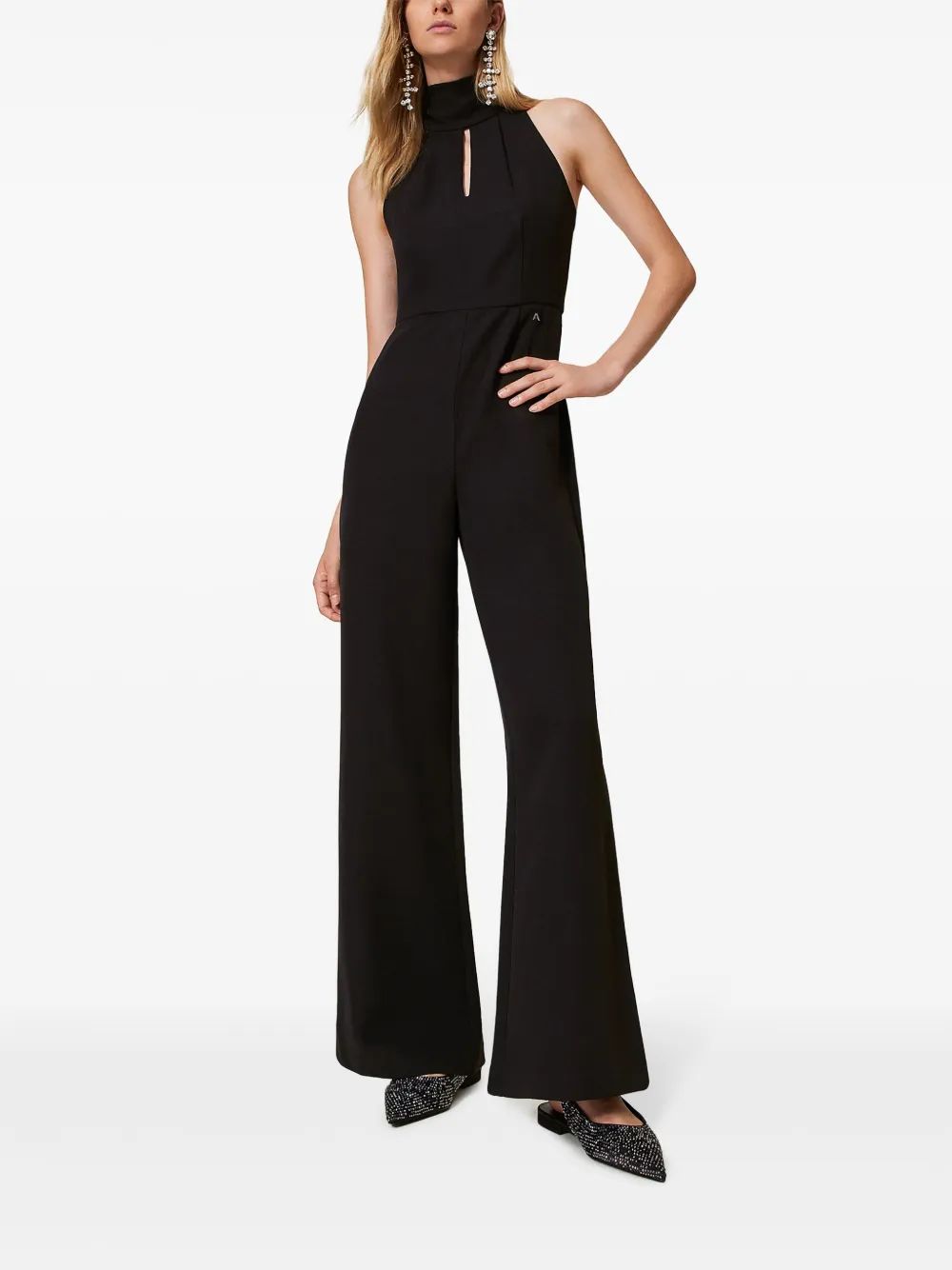 TWINSET cady halterneck jumpsuit - Zwart