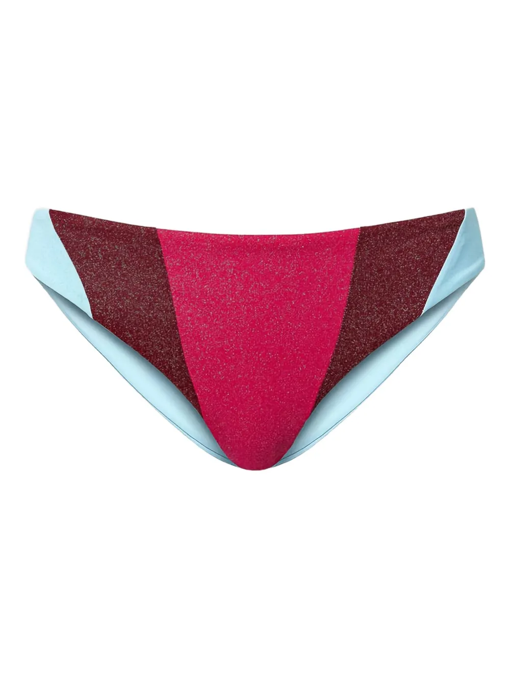 Twinset Colour-block Glitter Bikini Bottom In Red