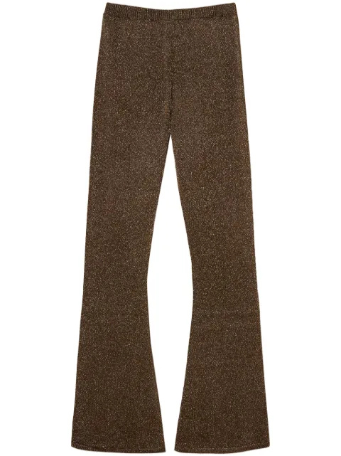 TWINSET pantalones acampanados con detalle de lúrex