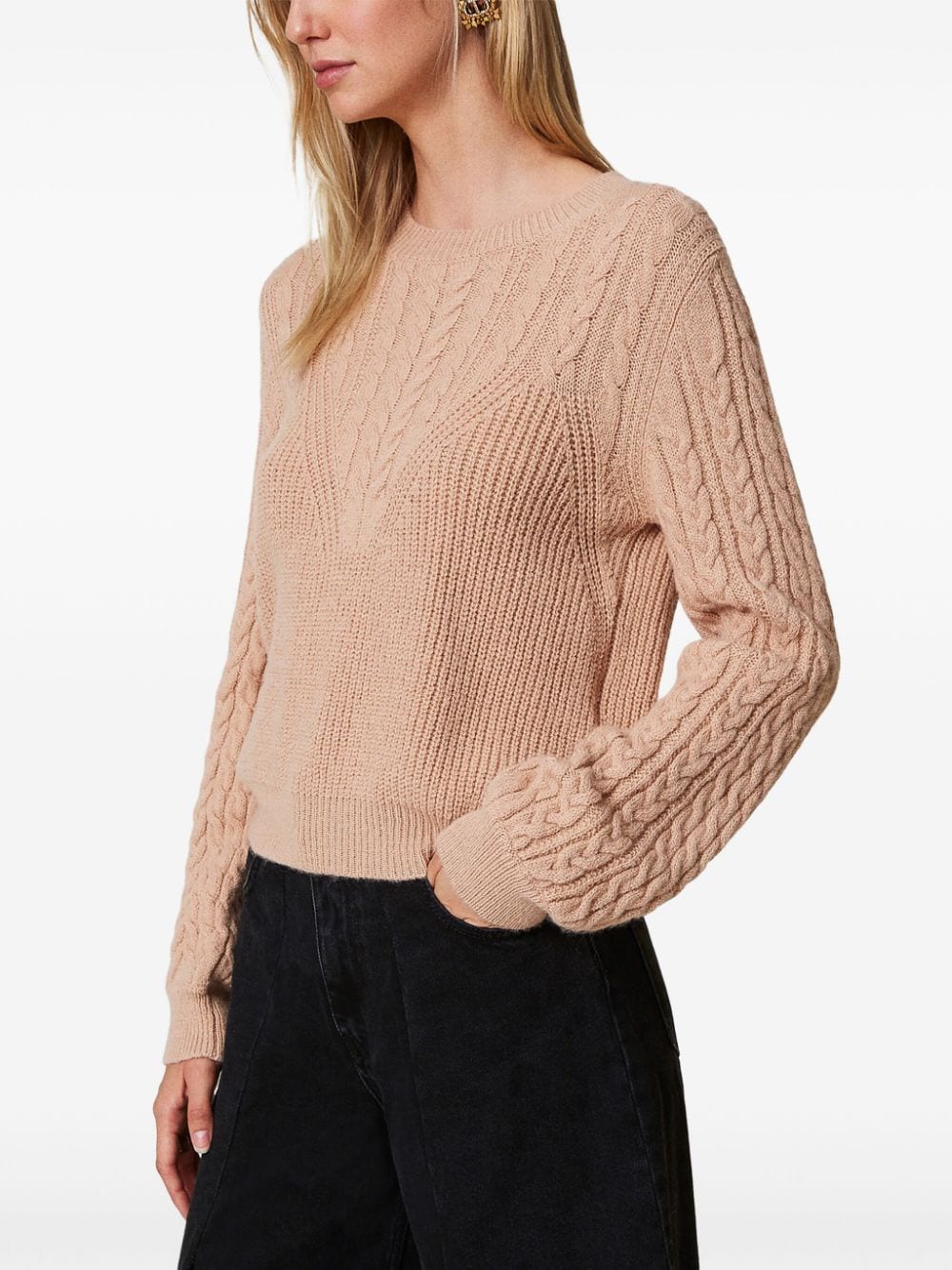 Shop Twinset Cable-knit Sweater In Neutrals