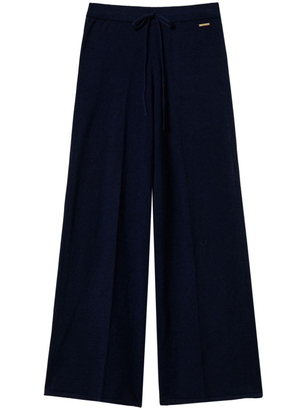 Shop Twinset Knitted Palazzo Pants In Black