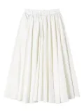TWINSET elastic-waist taffeta midi skirt - White
