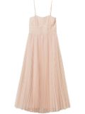 TWINSET pleated tulle midi dress - Neutrals