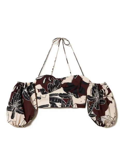 TWINSET floral-print puff-sleeve top