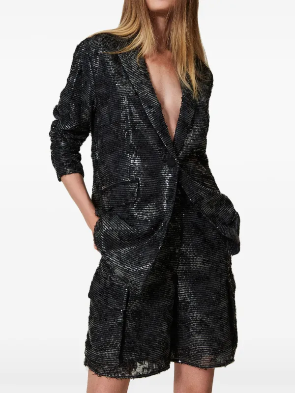 TWINSET sequin-embellished Blazer Black FARFETCH IN