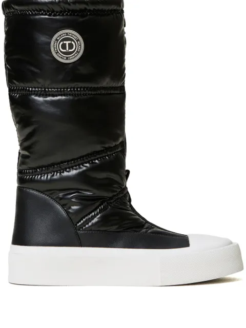 TWINSET logo-appliqué padded boots