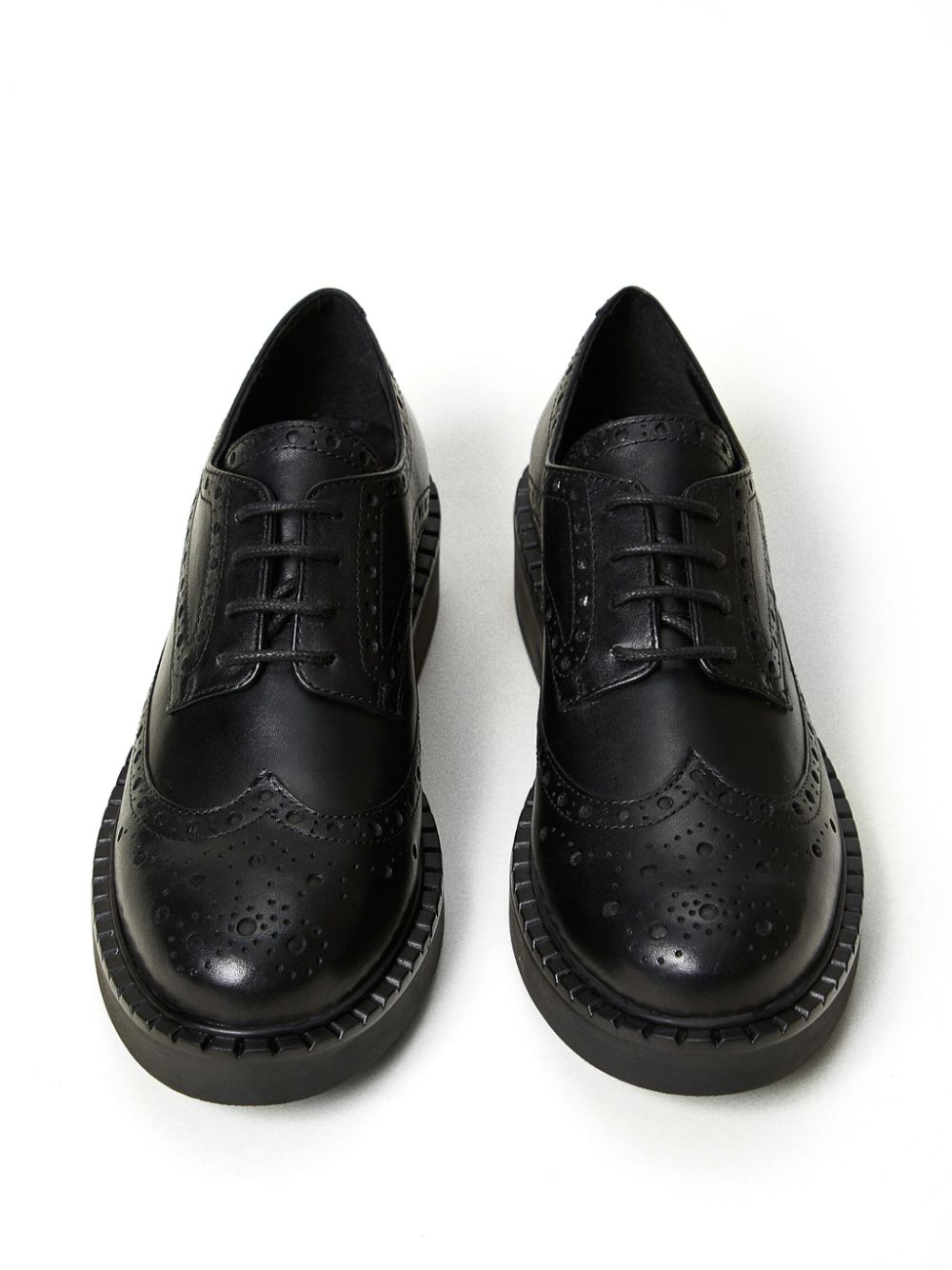 TWINSET leather lace-up shoes Black