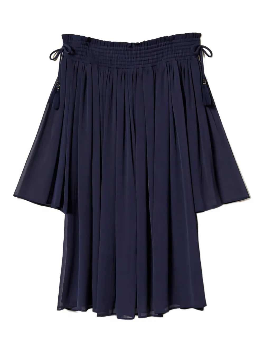 TWINSET off-shoulder tassel mini dress | Blue | Image 1