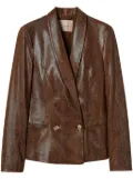 TWINSET lizard-skin effect faux leather blazer - Brown