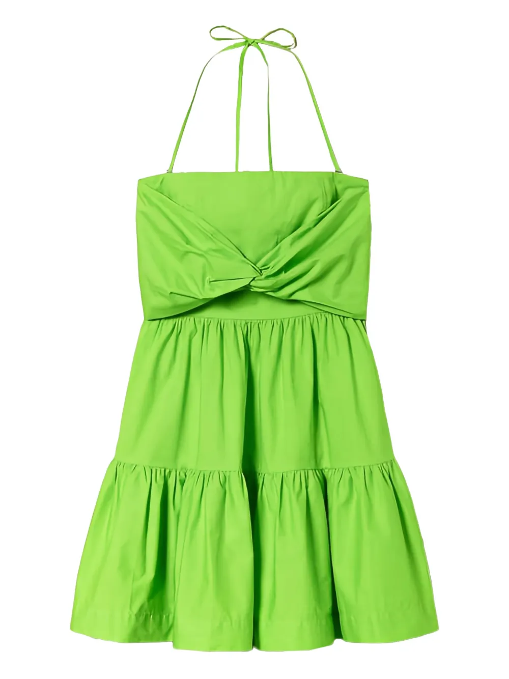 TWINSET twist-front tiered midi dress | Green | Image 1
